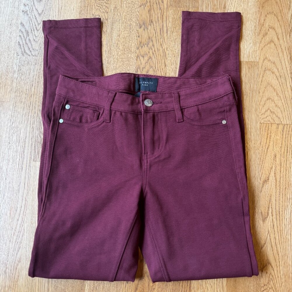 Celebrity Pink Maroon Skinny Pants Size 3/26